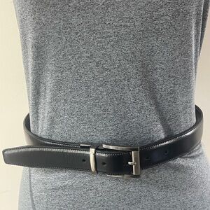 NWOT Men’s Unbranded Black Brown Leather 46/115 Reversible Adjustable Belt